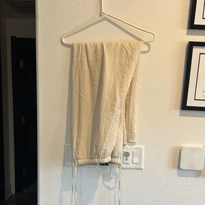 Zara Beige flowy wide leg trousers